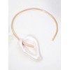 Doubnine Elegant White Calla Lily Choker Necklace, Gold Plated Collar