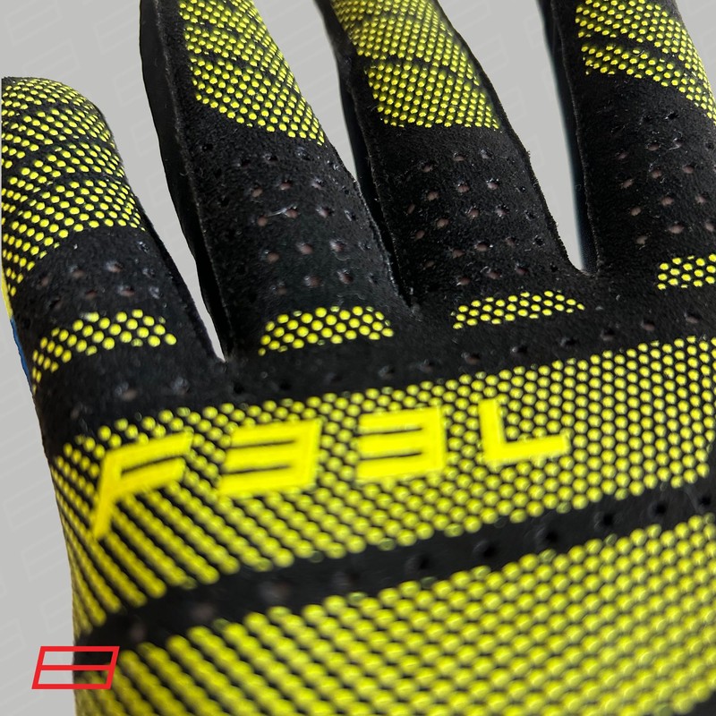 F33L SR3 Diamond Sim Racing Gloves - Blue/Yellow (Medium)