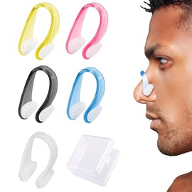 OUDQFCJ 5er-Pack Silikon-Nasenklammern für Schwimmen mit Boxen, Nase Clip für Kinder und Erwachsene