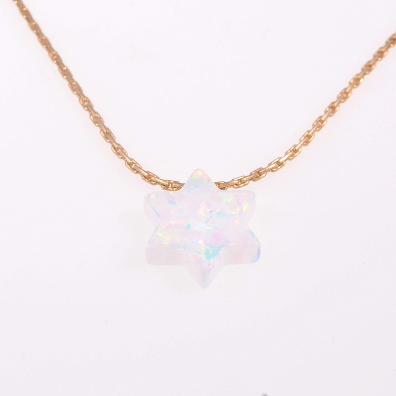 White Opal Star Necklace 14k Gold Filled Necklace Opal Star