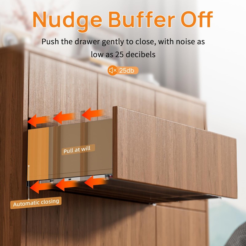 SIGOEI 15 Inch Bottom Mount Soft Close Drawer Slides Full