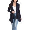 Dilgul Women Open Front Ribbed Drape Long Sleeve Cascading Cardigan