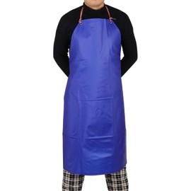 Smilegirl Heavy Duty Waterproof Oil Proof PVC Apron Kitchen Cook Garden Butcher BBQ Unisex for Dishwashing Lab Butcher Cooking Kitchen (Blue)