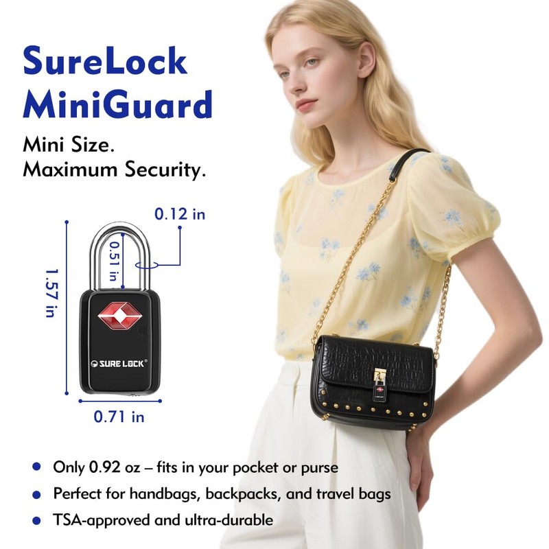 SURE LOCK TSA Approved Luggage Locks - One Key Opens