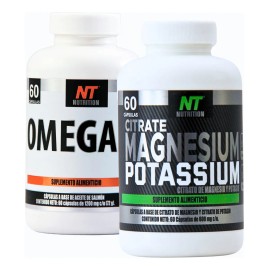 Nt Nutrition Omega 3 + Citrato Magnesio Y Potasio 120 Cáps Sabor Natural