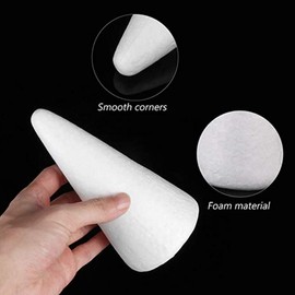 Happyyyami 12pcs White Polystyrene Foam Cones DIY Craft Christmas Tree 10cm