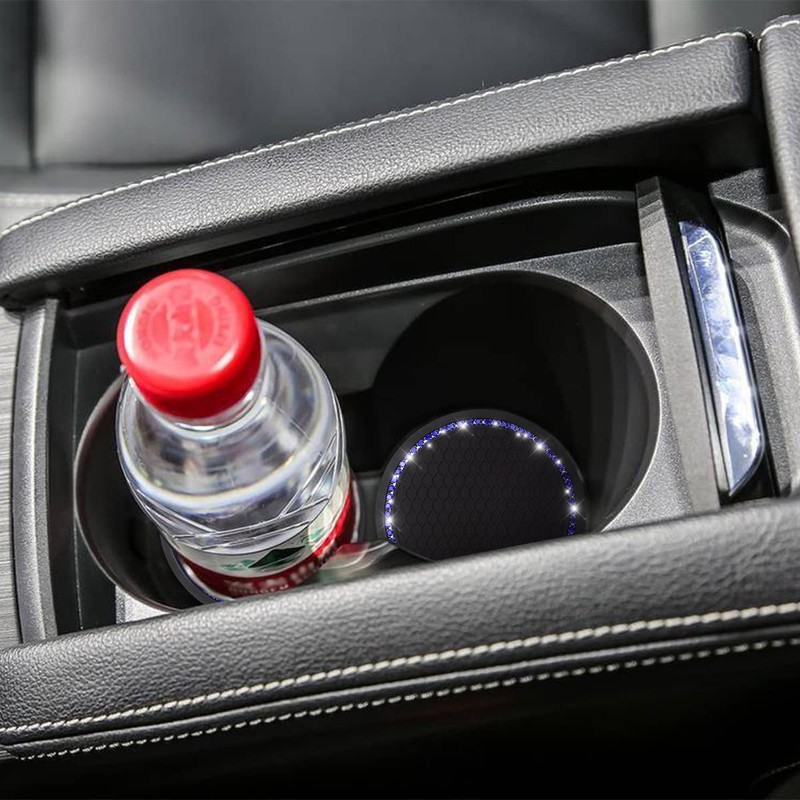 2 Pack Car Bling Cup Holder Coaster, 2.75 Inch Crystal