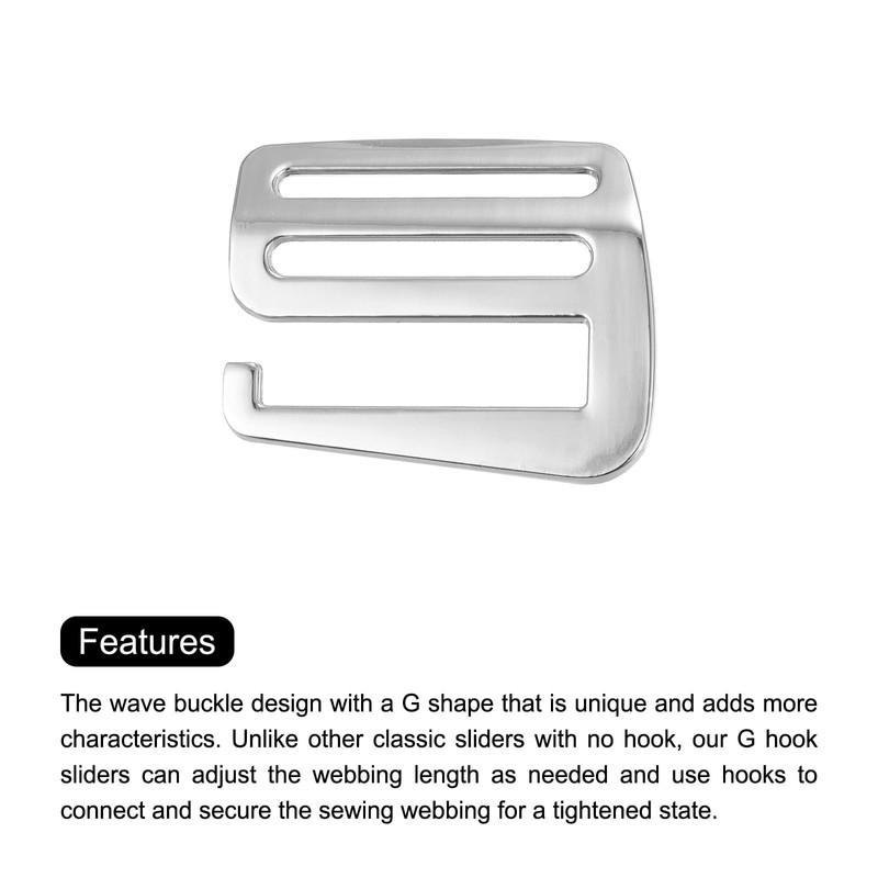 sourcing map 4 x Metal Webbing Strap 1.5 Inch 38
