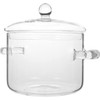 Glass Saucepan with Cover, 64 oz Stovetop Cooking Pot with