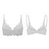 Women's Lace Underwire Unlined Full Coverage Bra - Microfiber Cream