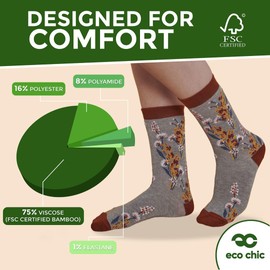 ECO CHIC Womens Bamboo Socks Breathable Hot and Cold Weather UK 4-8 Single Pair (Fox Orange)