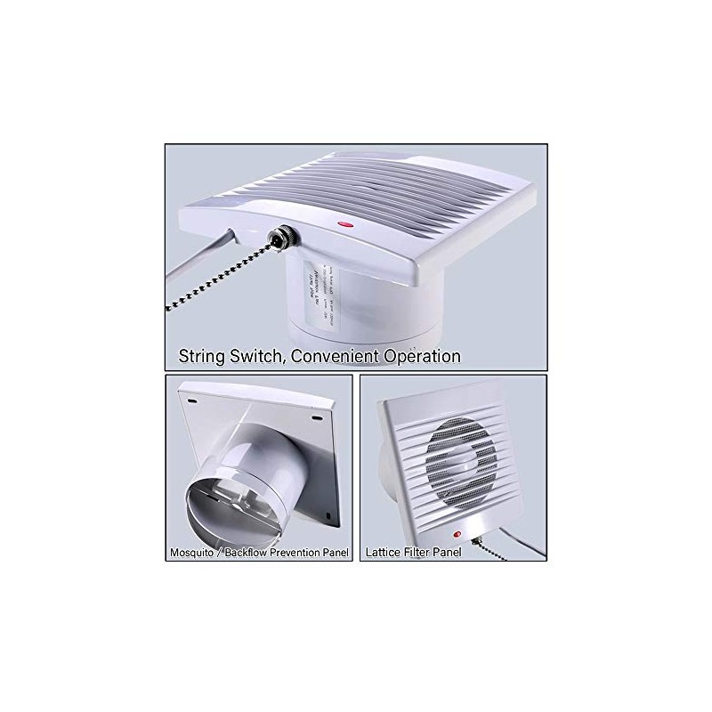 4-Inch Wall Exhaust Fan: Small Window Ventilation Fit 4" Duct