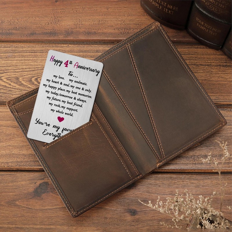 Viayen 4 Year Anniversary Card for Men Women Him Her-