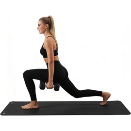 Garvee Hanging Exercise Mat, 71x24 / 56x24 Inch PVC Fitness & Yoga Mat for Group Classes, 5mm Thick with Reinforced Holes, Commercial Grade Gym Mat, Black
