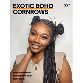 GORGIUS Braided Lace Front Wigs Pre Plucked Knotless Box Braid Wig with Baby Hair Pre Braided Glueless Synthetic Cornrown Wig For Women