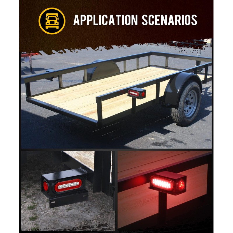 Partsam 2Pcs Trailer Light Boxes Kit, Rust-Resistance Steel Housing, w/