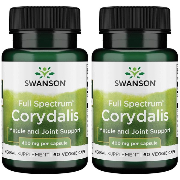 Swanson Full Spectrum Corydalis 400 Milligrams 60 Veg Capsules (2 Pack)