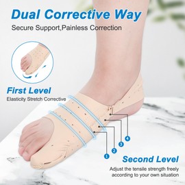 JFNoraiva Ultra-Thin Bunion Relief Socks for Women & Men, Big Toe Bunion Socks for Day & Night, Adjustable Hallux Valgus Straightener(XL)