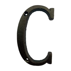 BetLight 5.1 Inch High Cast Iron House Letter, Solid Home Address Letter, Elegant Black Brown Finished, Matching Perfect with 5.5 Inch House Numbers, Letter C
