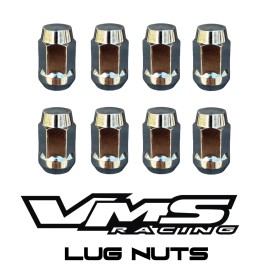 VMS Racing QTY 20 VMS Racing 1/2-20 Drag Race Wheels Chrome Close End Lug Nuts Forged Steel
