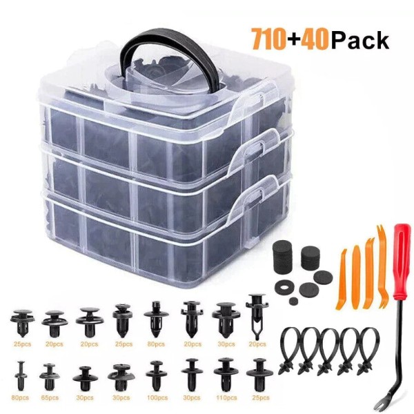 RealTopAutoseller 750 Pcs Car Retainer Clips Auto Fasteners Push Trim