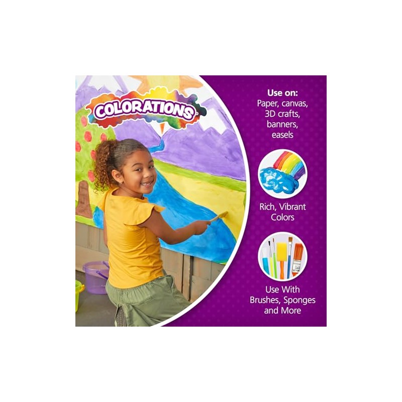 Colorations Pintura de témpera sin parabenos para niños, 1 galón,