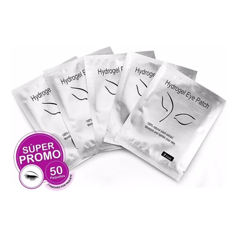 50 Pares Parches Hidrogel Para Extension Lifting D Pestañas Blanco