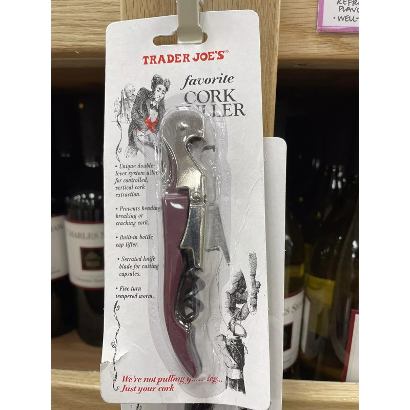 TRADER JOE'S BURGUNDY FAVORITE CORK PULLER
