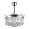 Crystal Chandelier Fan with Light, 42" Modern Fandelier Ceiling Fan