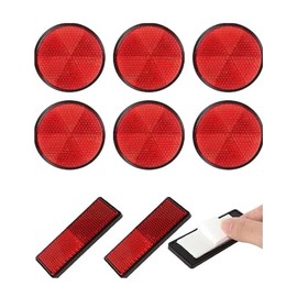 8pc Muliti Purpose Red Light Reflectors Rear Trailer Reflector Disks Caravan Bike