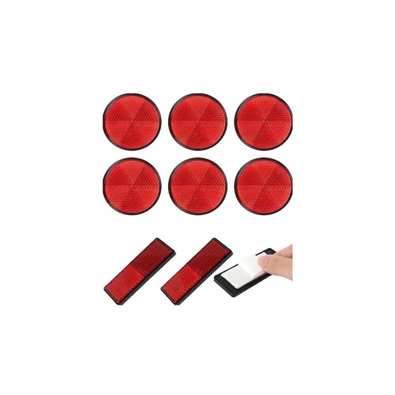 8pc Muliti Purpose Red Light Reflectors Rear Trailer Reflector Disks