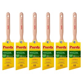 Purdy 144152225 2-1/2" 100% Dyed Nylon Soft Nylox Glide Angular Paint Brush - 6ct. Case