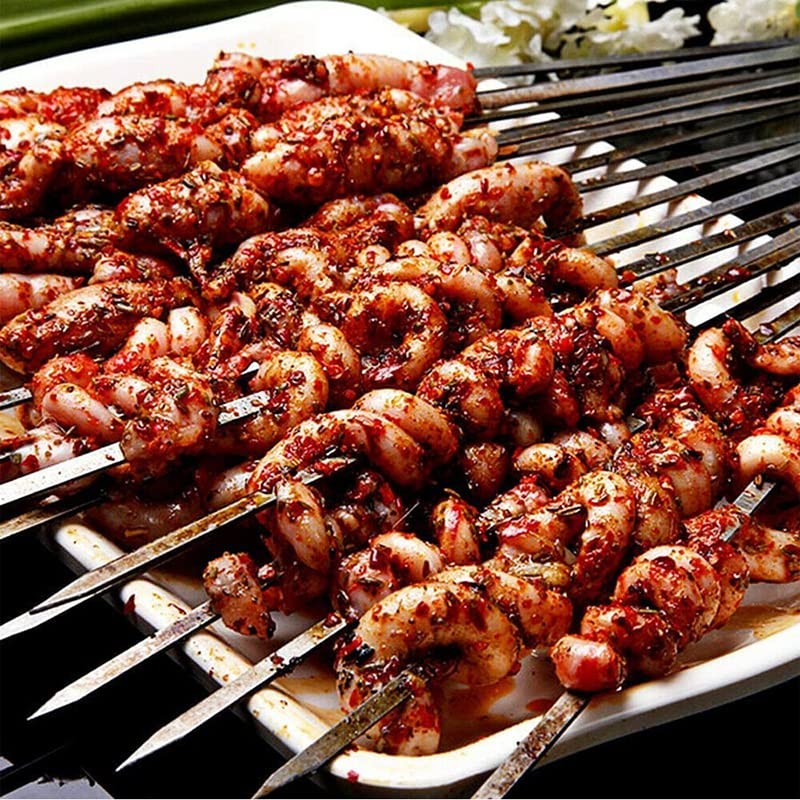 20/100/200/300/500 PCS Stainless Steel Barbecue Metal Skewers Flat Needle BBQ