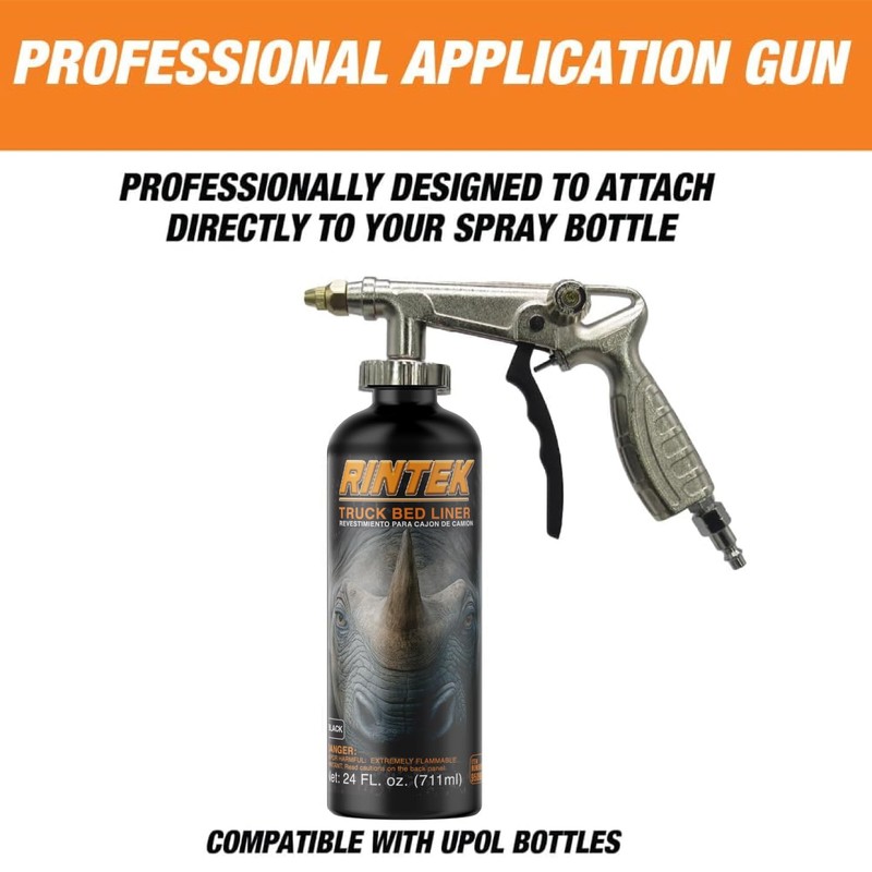 LAUCO Rintek Aplicator Bedliner Spray Gun with Air Regulator Attached