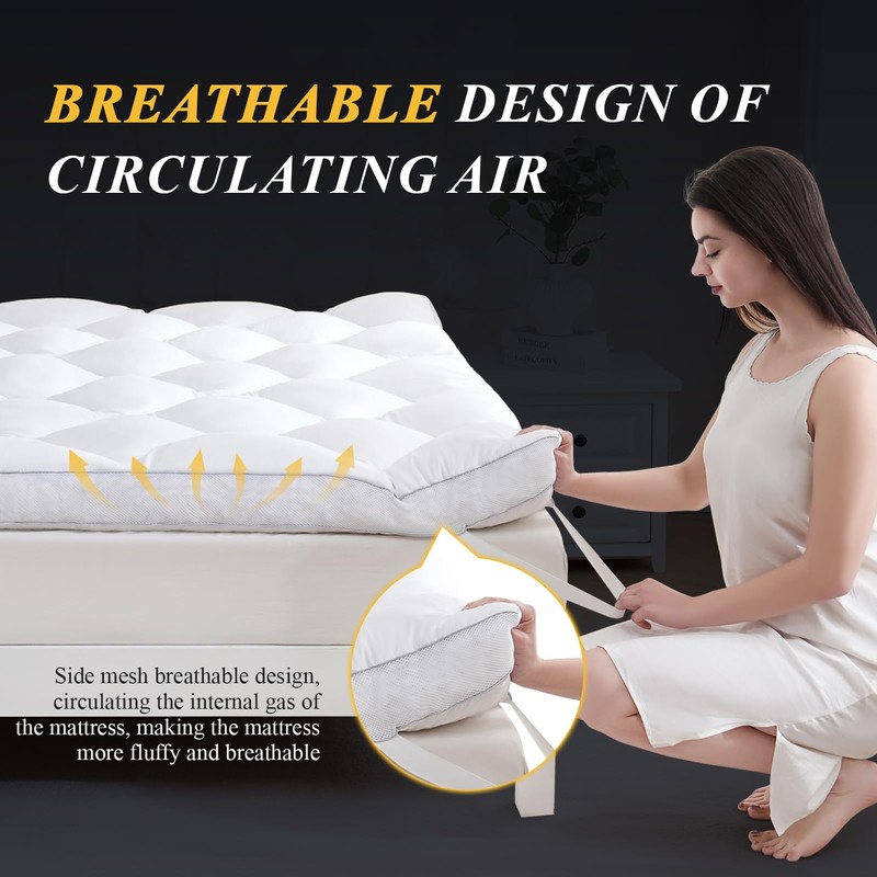 DOWNCOOL 3 Inch Twin Mattress, Ultra Thick and Fluffy Supportive