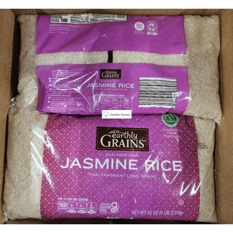 Earthly THAI HOM MALI Jasmine Rice Thai Fragrant Long Grain,