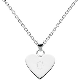 Dew Womens Sterling Silver Heart Initial G Necklace 9091HPG, 18"