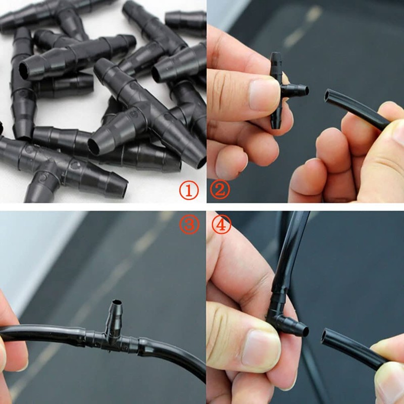 VOANZO 100pcs 6.35mm Barbed Hook Connectors Drip Irrigation Tea Pipe