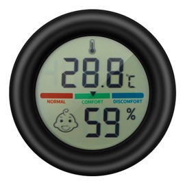 Digital Thermometer Hygrometer Room Thermometer with Temperature Humidity Monitor Indoor Thermometer Room Temperature Home Hygrometer Humidity Gauge (Black)