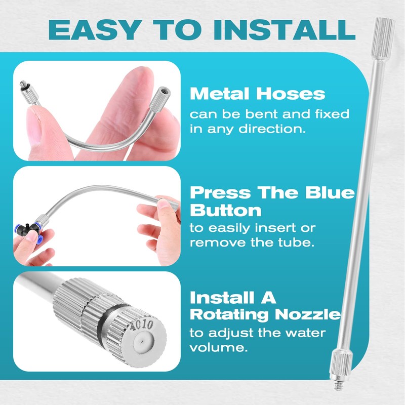 20 Packs Flexible Nozzle Extensions 5.9 Inch, Brass Mist Rod