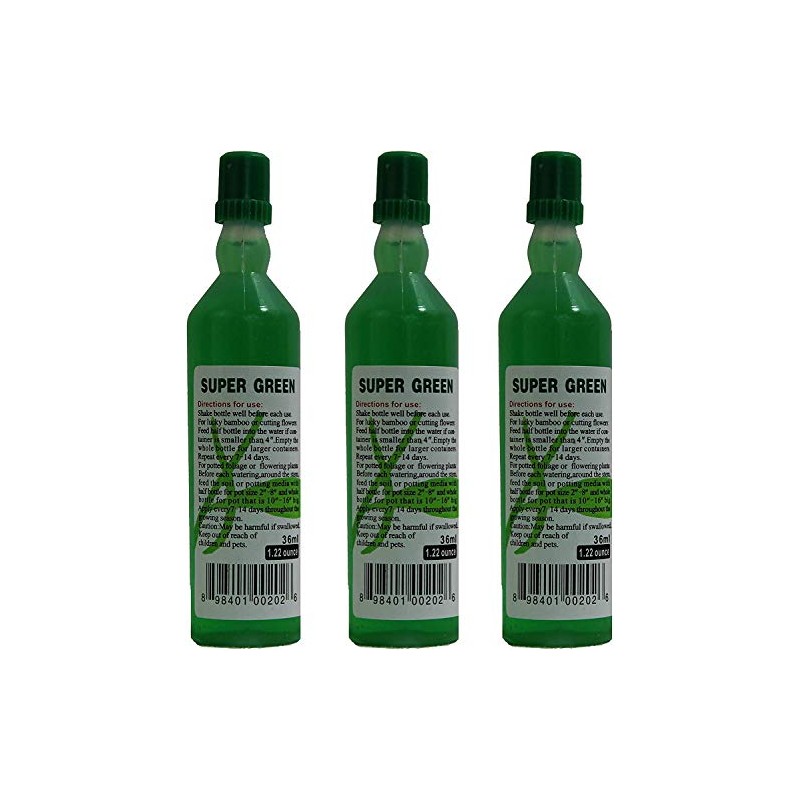 Super Green Lucky Bamboo Fertilizer (3 Bottles) Ready-to-use All Purpose