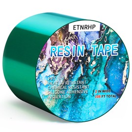 ETNRHP Viscosity 800G Resin Tape for Epoxy Resin Molding Silicone Thermal Adhesive Release Tape Oxidation and High Temperature Resistance Easy Peeling for River Tables Bezels Jewelry Making-2INx108FT