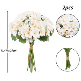 Zythrem 8Pcs White Silk Flowers White Hydrangea Artificial Flowers with Fake Wildflowers Artificial Flower Bouquets for Table Centerpiece Floral Arrangement Wedding Holidays Party Home Decorations