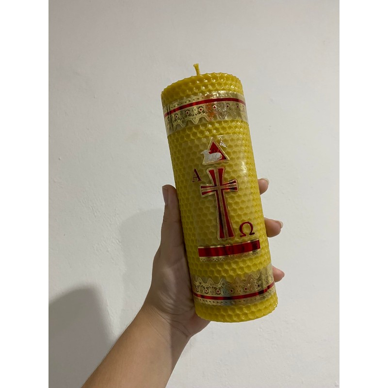 Velas De Miel. Cirio Pascual De Cera De Abeja Pura