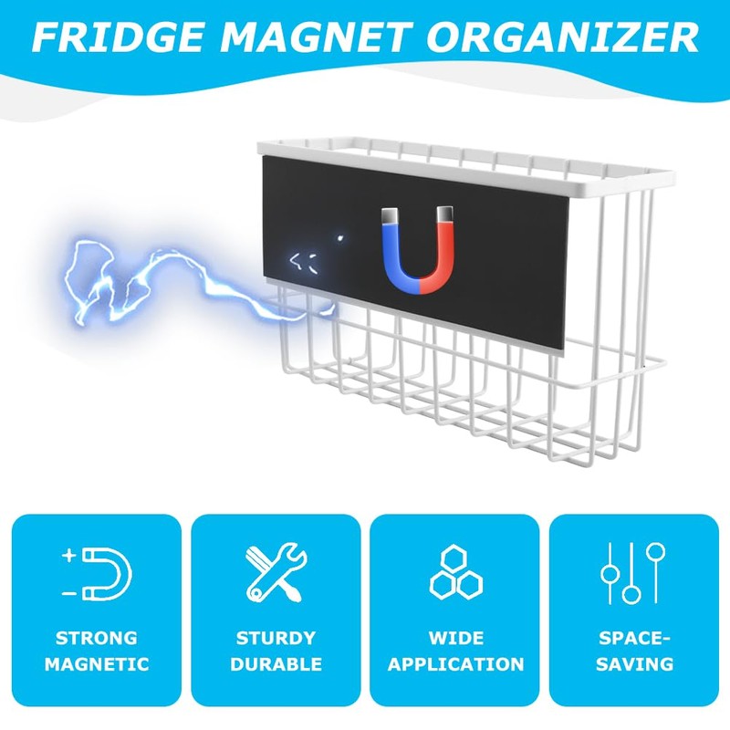 Restynic Magnetic Metal Basket Organizer for Fridge & Locker, Storage