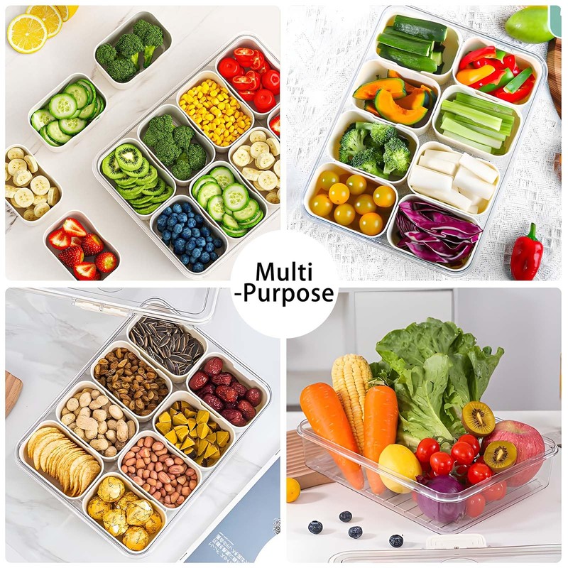 WETRBWEH Snack Box Container with Insulated Cooler Bag, Divided Serving