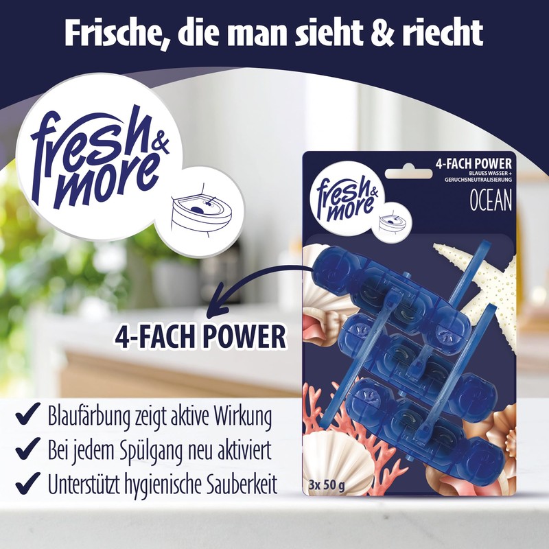 Fresh & More Toilet Stone Scented Blue Rinse Antibacterial 9