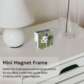 Canetti Mini Magnet Frame - Picture Frames with Silver Black Metal Holder for Small Photos