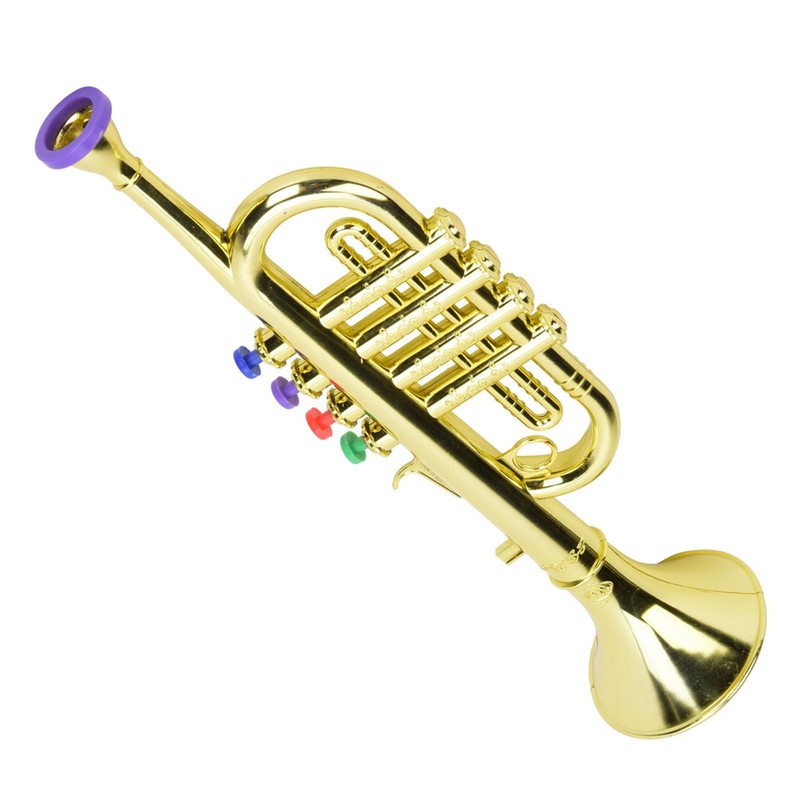 Kid Trumpet Golden Coated Plastic Children Preschool Music Toy Gift