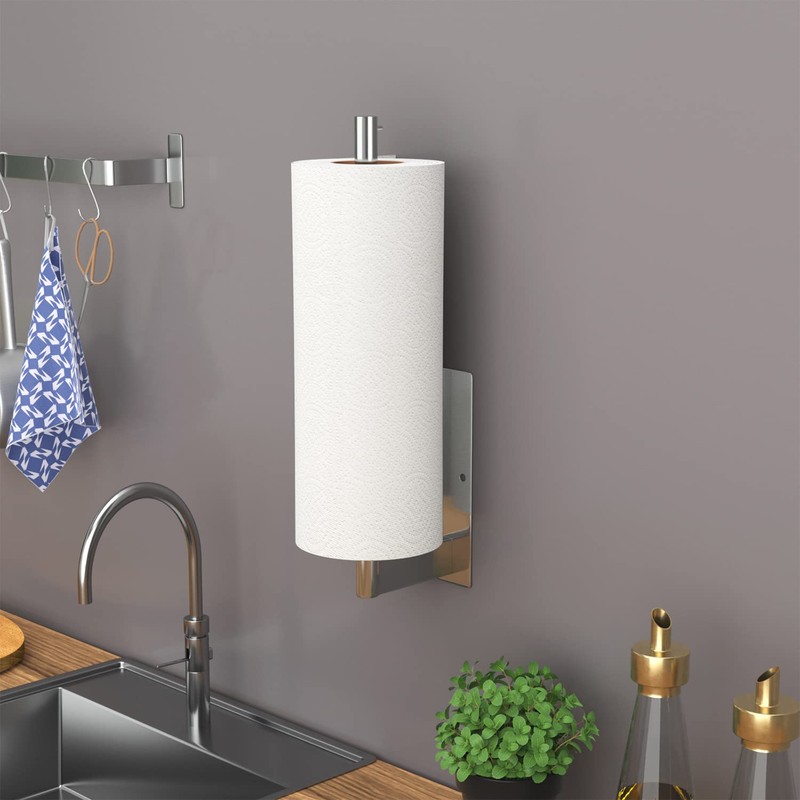 Kitchen Roll Holder Under Cabinet, Stainless Steel Paper Towel Holder